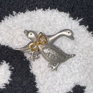 3/$30 Vintage Silver and Gold Goose Brooch